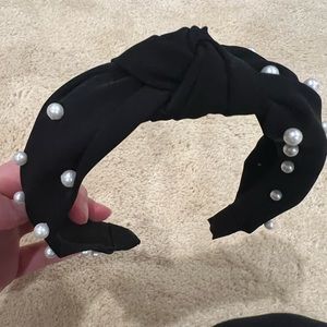 Brand new silky headband with pearl beads